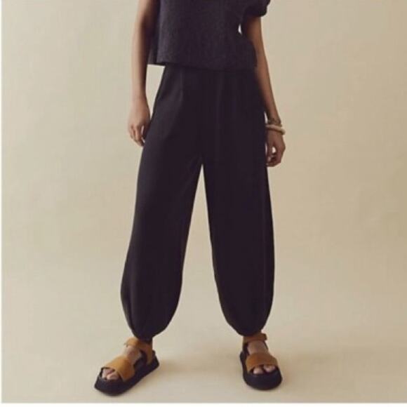 New Free People Freya Sweater Jogger Pants Black Small - Picture 1 of 6
